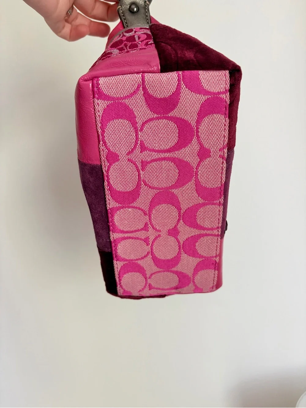 COACH pink patchwork mini hobo - Picture 3 of 4
